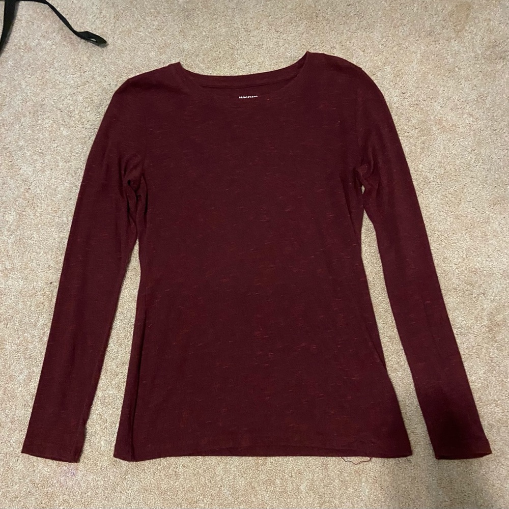 Maroon long sleeve shirt
